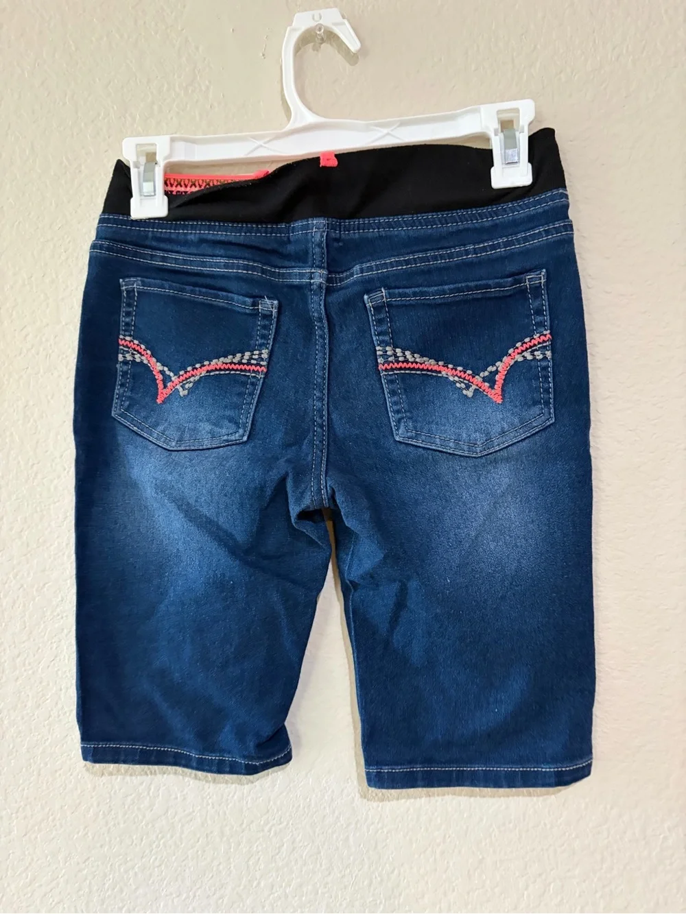 Squeeze Girls Size 14 Denim Bermuda Shorts Stretch Pull On Blue Jean Shorts